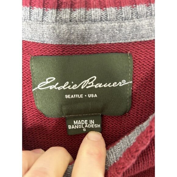 Eddie Bauer Men's Sweater Red Pullover Vintage Cotton Crewneck Size Small - Picture 5 of 8